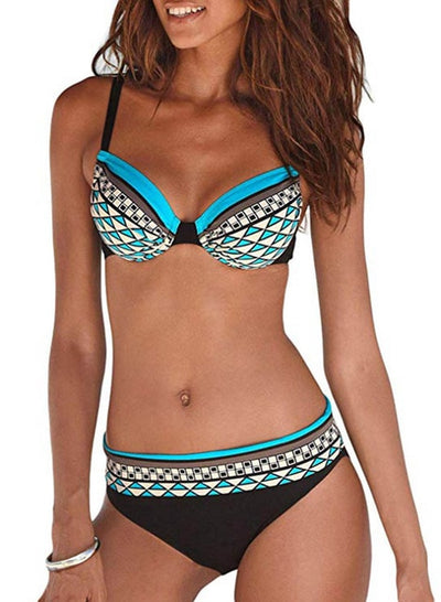 Dark Pink 2019 Sexy Solid Print Bikinis Women Push Up Swimwear  Bandage Swimsuit Bikini Low Waist Bathing Suit Halter Bikinis Suit Swimuit